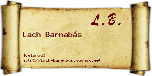 Lach Barnabás névjegykártya